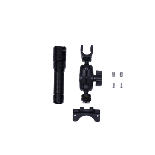 3 parts flash light and mount and silver screws