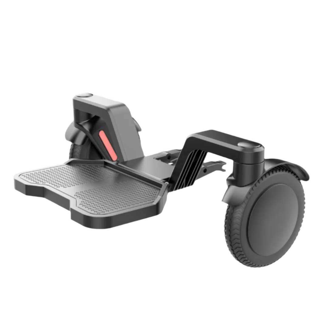 foot rest and wheels with red reflector