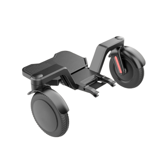 foot rest and 2 wheels with red reflector 